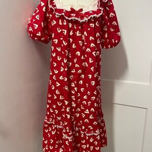 Vintage Mumu / Heart Patterned Dress